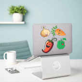 Sticker Amis de légumes souriants (Ordinateur portable sur le bureau)