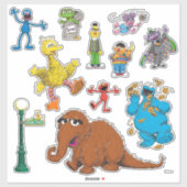 Sticker Amis de Sesame Street vintage (Feuille)