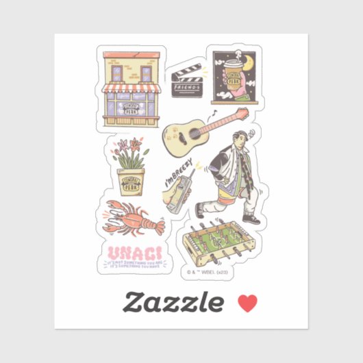 Sticker AMIS™ | Graphique d'icônes de dessin (Feuille)