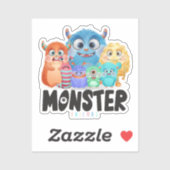 Sticker Amis Monster | 2"x 2"- transparent brillant (Feuille)