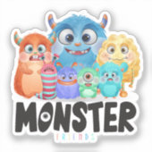 Sticker Amis Monster | 2"x 2"- transparent brillant (Recto)