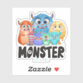 Sticker Amis Monster | 3"x 3"- transparent brillant (Feuille)
