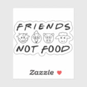 Sticker Amis, pas nourriture, activisme végétalien, (Feuille)