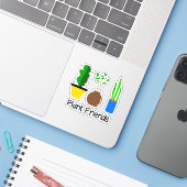 Sticker amis plantes (Ordinateur portable avec iPhone)