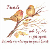 Sticker Amitié mignonne Oiseaux et citation (Devant)