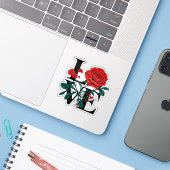 Sticker Amour (Ordinateur portable avec iPhone)