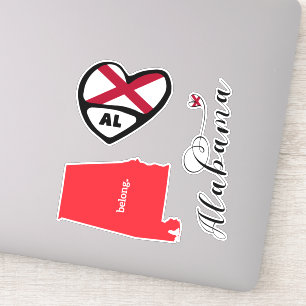 Sticker Amour Alabama, Décalages Découpe, 3 Designs