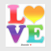 Sticker Amour arc-en-ciel (Feuille)