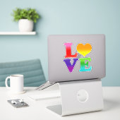 Sticker Amour arc-en-ciel (Ordinateur portable sur le bureau)