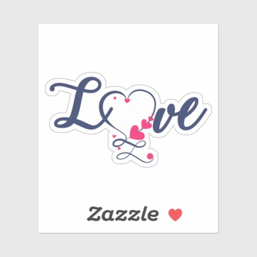 Sticker Amour avec coeur (Feuille)