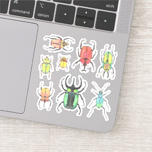 Sticker Amour Bugs Watercolor Beetles Set