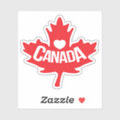 Sticker Amour canada coeur de la feuille d'érable rouge (Feuille)