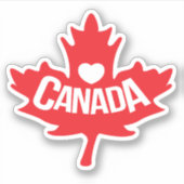 Sticker Amour canada coeur de la feuille d'érable rouge (Devant)