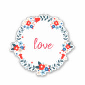 Sticker Amour circulaire de couronne florale (Devant)