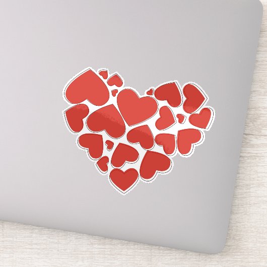 Sticker Amour, Coeurs, Coeurs rouges, Saint Valentin (Détail)
