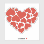 Sticker Amour, Coeurs, Coeurs rouges, Saint Valentin (Feuille)