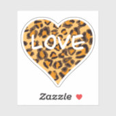 Sticker Amour | conception cardiaque motif léopard | guépa (Feuille)