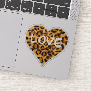 Sticker Amour   conception cardiaque motif léopard   guépa