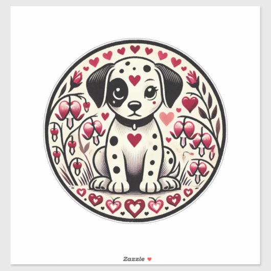 Sticker Amour dalmate (Feuille)
