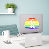 Sticker Amour dans Kanji & Chinese Pastel Coucher de solei (Ordinateur portable sur le bureau)