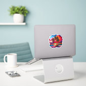 Sticker Amour d'Aruba couleur incroyable (Ordinateur portable sur le bureau)