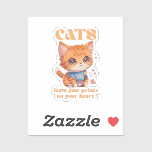 Sticker amour de chat mignon (Feuille)