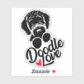Sticker Amour de chien Doodle (Feuille)