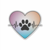 Sticker Amour de coeur d'animal (Devant)