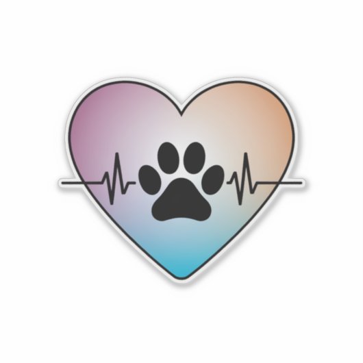 Sticker Amour de coeur d'animal (Devant)
