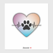 Sticker Amour de coeur d'animal (Feuille)