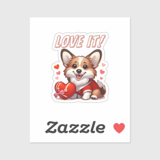Sticker Amour de Corgi Mignon (Feuille)
