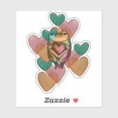 Sticker Amour de grenouille conceptions de coeurs mignons (Feuille)