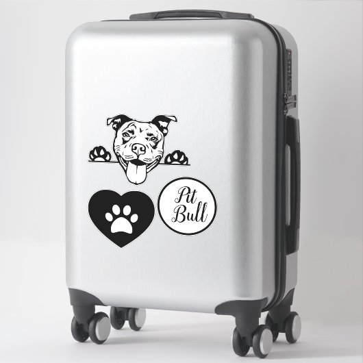 Sticker Amour de Pit Pull (Sur valise)