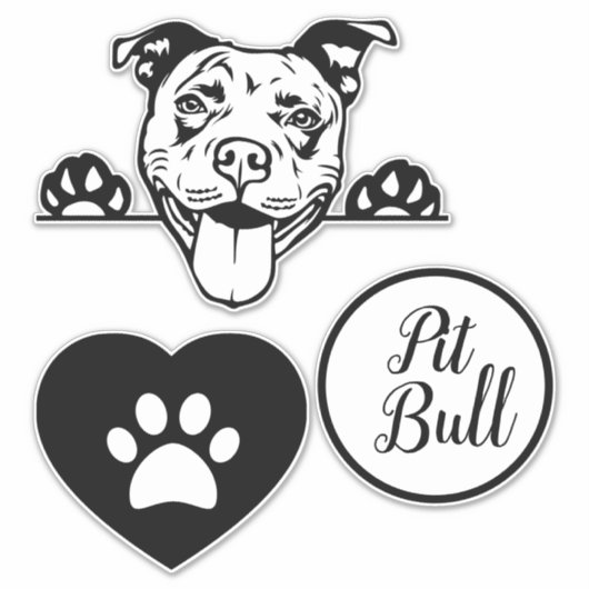 Sticker Amour de Pit Pull (Devant)