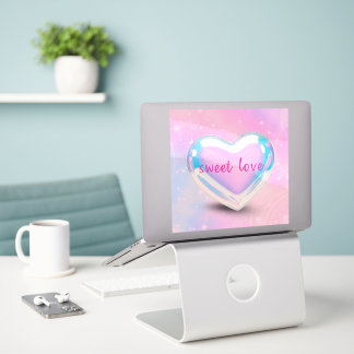 Sticker amour doux cœur rose