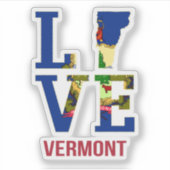 Sticker Amour du drapeau du Vermont (Devant)