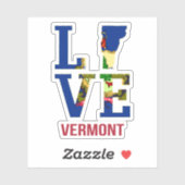 Sticker Amour du drapeau du Vermont (Feuille)