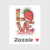 Sticker Amour et été | Rose et Brown | Fraise fraîche (Feuille)