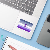 Sticker Amour Lesbien Butch Fierté WLW (Ordinateur portable avec iPhone)
