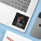 Sticker Amour magique - Blanc (Ordinateur portable avec iPhone)