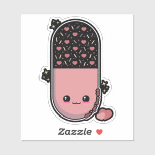 Sticker Amour malade de la pilule Kawaii