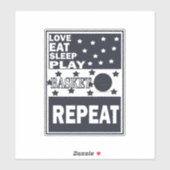 Sticker Amour manger dormir jouer basket-ball répéter (Feuille)