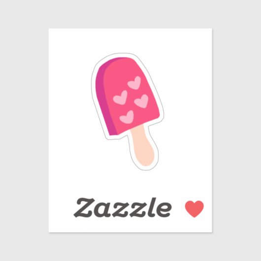 Sticker amour popsicle (Feuille)