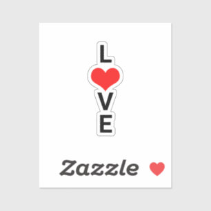 Sticker Amour Rouge Coeur Mignon Saint-Valentin Blanc Cool