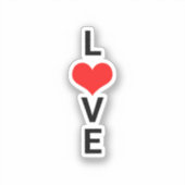 Sticker Amour Rouge Coeur Mignon Saint-Valentin Blanc Cool (Recto)
