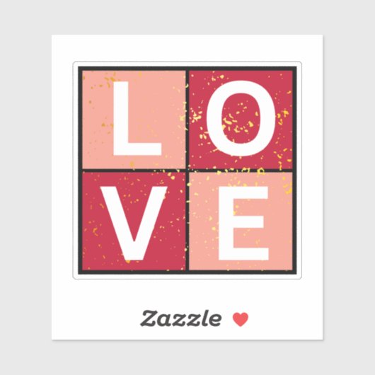 Sticker Amour, Saint Valentin (Feuille)