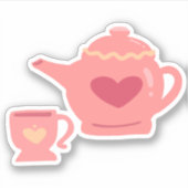 Sticker amour thé pot & tasse (Devant)