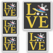 Sticker Amour - Typographie du drapeau philippin (Devant)