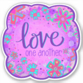Sticker Amour Un Autre Violet Inspiritisme Floral (Devant)
