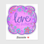 Sticker Amour Un Autre Violet Inspiritisme Floral (Feuille)